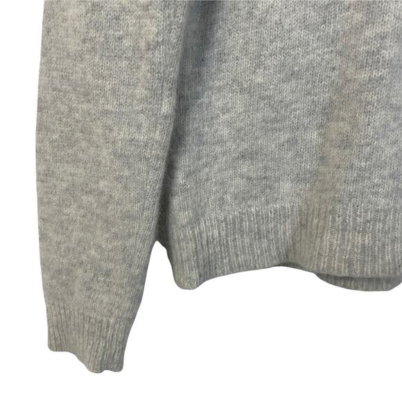 Women's M RAFAELLA Medium Angora Lambswool Shawl Collar Sweater Gray Fuzzy Soft - Picture 5 of 9